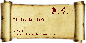 Milisits Irén névjegykártya